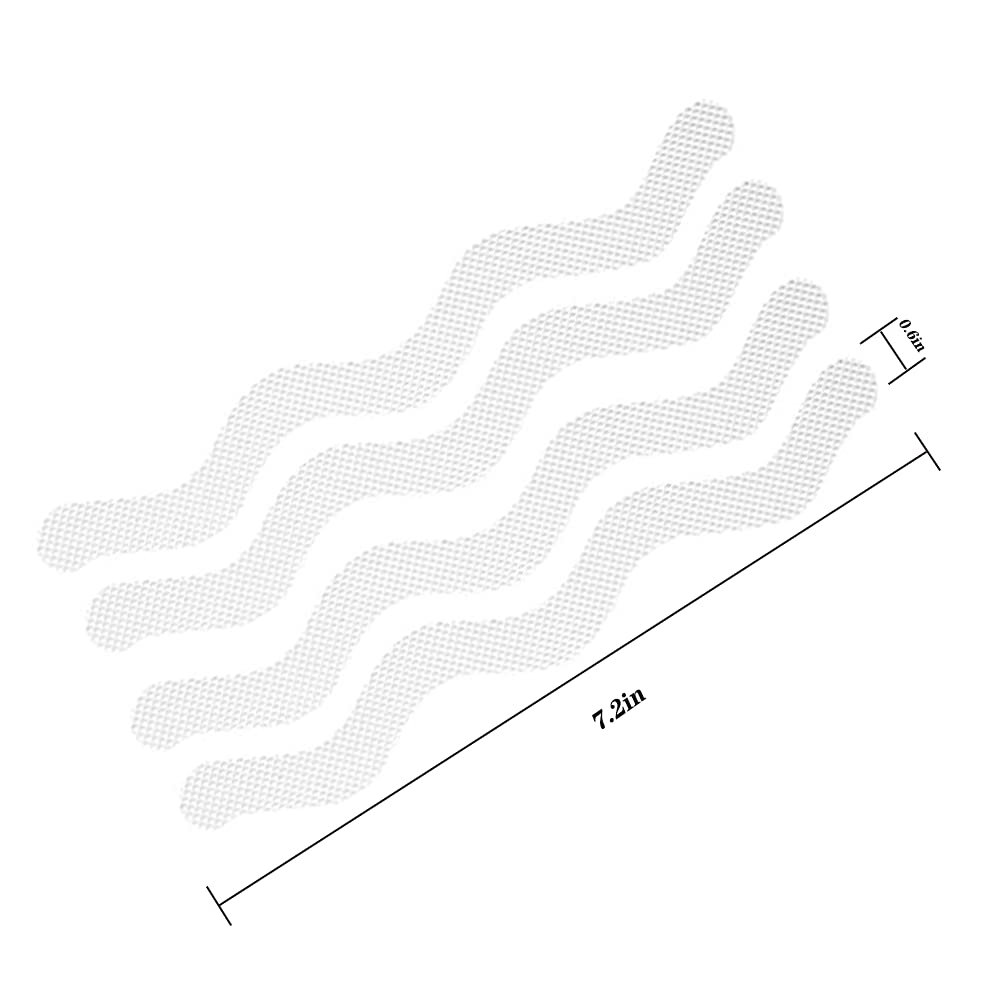 24 Pcs Non Slip Bathtub Stickers, Wave Non Slip Stickers, Shower Stickers, Transparent Self-Adhesive Non-Slip Strips Stickers for Bath Tub, Stairs