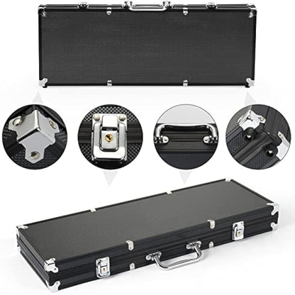 display4top Texas Holdem Poker Chips Set with Aluminum Case,2 Decks of Cards, Dealer, Small Blind, Big Blind Buttons and 5 Dice (500 Piece Chips)