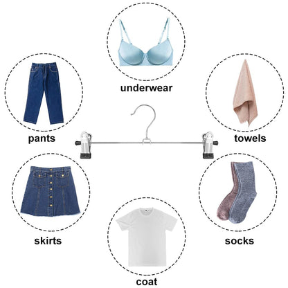 NORTHERN BROTHERS Pants-Hangers-50PCS-Skirt-Hangers-Pant-Hangers-with Clips Slack Hangers Pants Trouser Hangers Clothes Hangers for Pants