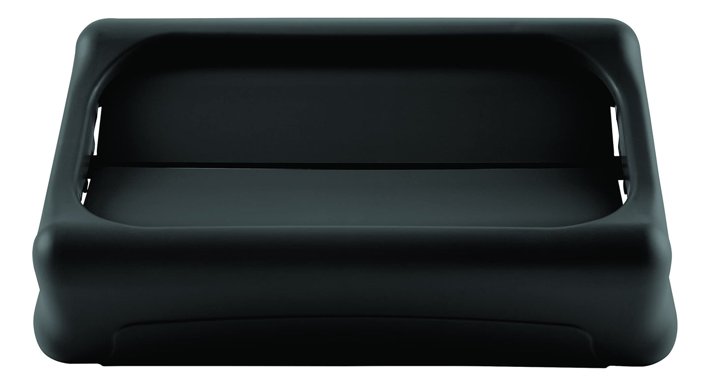 Rubbermaid Commercial Products Slim Jim Swing Lid Black FG267360BLA