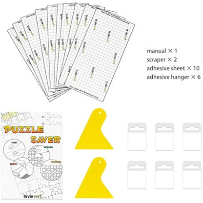Lavievert Puzzle Saver Peel & Stick Adhesive Paper Jigsaw Puzzle Glue Best Way to Preserve Your Finished Puzzle - 10 Sheets