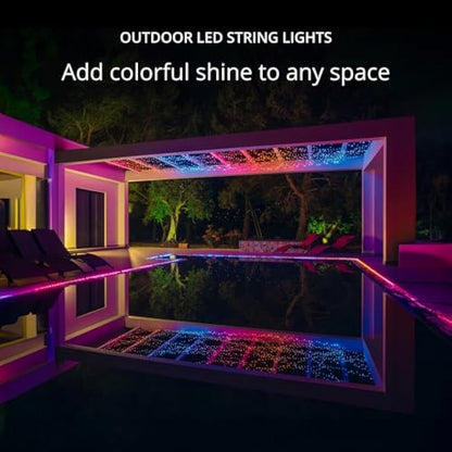 Twinkly Strings 250 LED RGB, LED Light String for in- and Outdoor, Smart LED Lights, Mappable LEDs, Compatible with Alexa and Google Home, IP44, Controlled by App, Black Wire, 20m