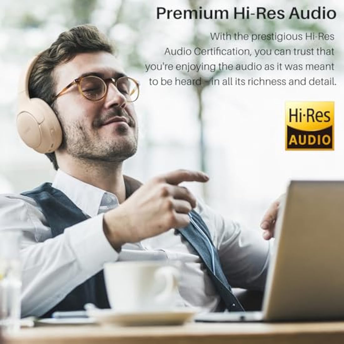 TOZO HT2 Hybrid Active Noise Cancelling Wireless Headphones, 60H Playtime Lossless Audio Over Ear Bluetooth Headphones, Hi-Res Audio Deep Bass Foldable Lightweight Headset for Workout