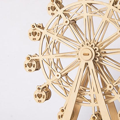 Rolife Woodcraft Construction Kit Modular Mechanical Model 3D Wooden Puzzle for Self-Assembly Toy Gift For Kids, Teens and Adult(Ferris Wheel)