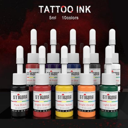 STIGMA Rotary Tattoo Machine Kit with 20pcs Cartridges Needles, Digital Display, Power Supply, Plastic Box for Beginners and Artists