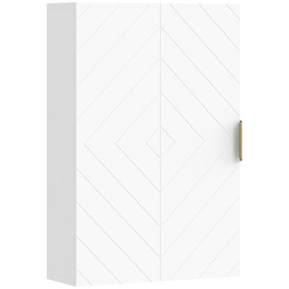 kleankin Bathroom Wall Cabinet with Adjustable Shelves for Hallway, White