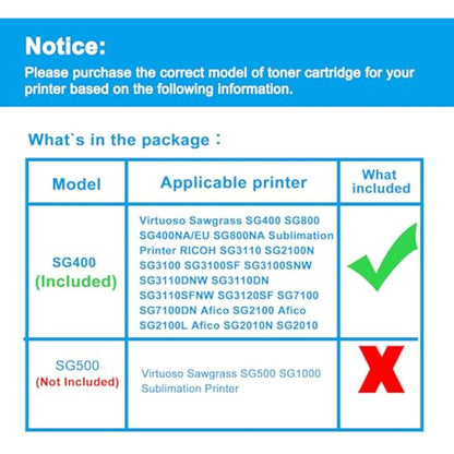 LCL Compatible Sublimation Ink SG400 SG800 SG400NA SG800NA PRINTAN DINK 60ml 40ml (4PK KCMY) Replacement for Sawgrass Virtuoso SG400 SG800 SG400NA EU SG800NA Sublimation Printer SG3110 SG2100N