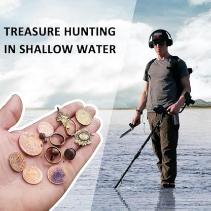 DR.ÖTEK Metal Detector for Adults Professional, Lightweight, Pinpoint & Exclusive Memory Mode, Higher Accuracy, IP68 Waterproof Coil, Bigger Backlit LCD Display, New Advanced DSP Chip