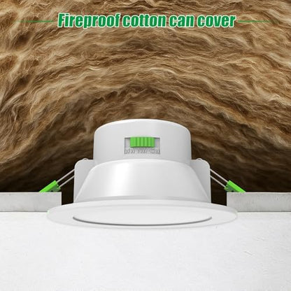 ALUSSO IP65 LED Downlights Ceiling Dimmable 12W 960LM LED Recessed Ceiling Spot Lights 3000K Warm 4000K Neutral 5700K Cool Adjustable Spotlights Ceiling Lights for Bathroom Kitchen, White, 6 Pack