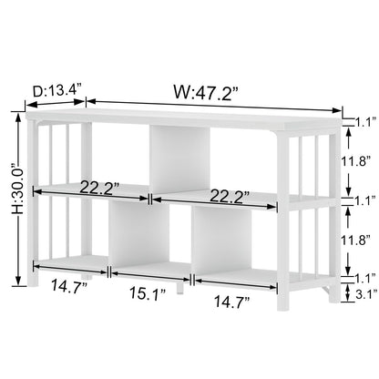 IBF 5 Cube Storage Organizer Bookshelf Low Bookcase 120cm White Oak