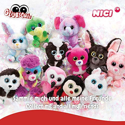 Nici 45550 Glubschis Schlüsselanhänger Waschbär Clooney 9cm Keyring Racoon, Animal Print, Colour: Pink/White, 9 cm