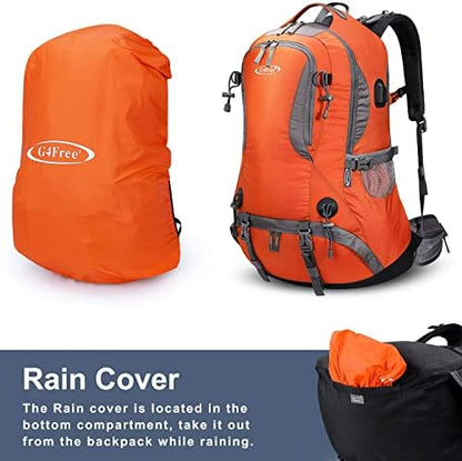 G4Free Hiking Backpack 50L Waterproof Backpack with Rain Cover for Mountaineering Travel Camping Trekking Outdoor Sports for Men Women
