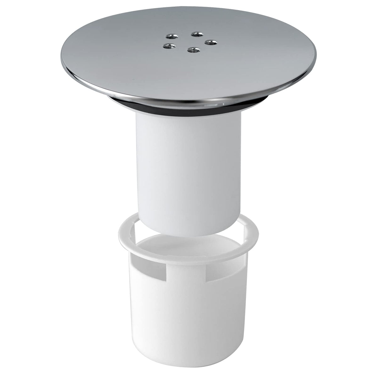 Shower Drain Cover, Chrome Trap Replacement, 90mm/115mm Plughole, Removable Top Waste Fitting Cap Parts, Tray Plug Hole Fast Flow
