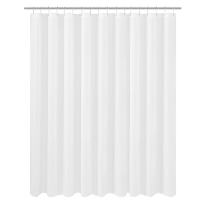 N&Y HOME Extra Wide Extra Long Fabric Shower Curtain Liner 108 x 84 inch, Hotel Quality, Washable, White Spa Bathroom Curtains with Grommets, 108x84