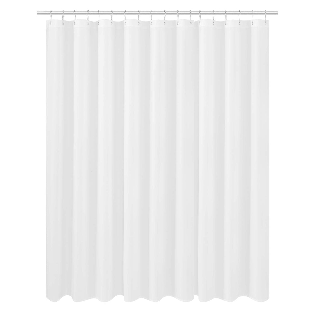 N&Y HOME Extra Wide Extra Long Fabric Shower Curtain Liner 108 x 84 inch, Hotel Quality, Washable, White Spa Bathroom Curtains with Grommets, 108x84