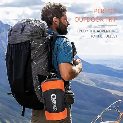 QEZER Down Sleeping Bag,Lightweight Rectangular Winter Sleeping Bag [1180g/1860g] for Adults and Kids 4 Season Camping, Hiking,Warehouse and Moutaineering Outdoor