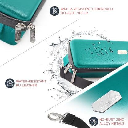 Quiver Time Teal Bolt Card Carrying Case fits PM Cards and other TCG Games - Storage Bag for Playing/Trading Cards and Deck Box (Straps, Dividers & 100 Apollo Card Sleeves)