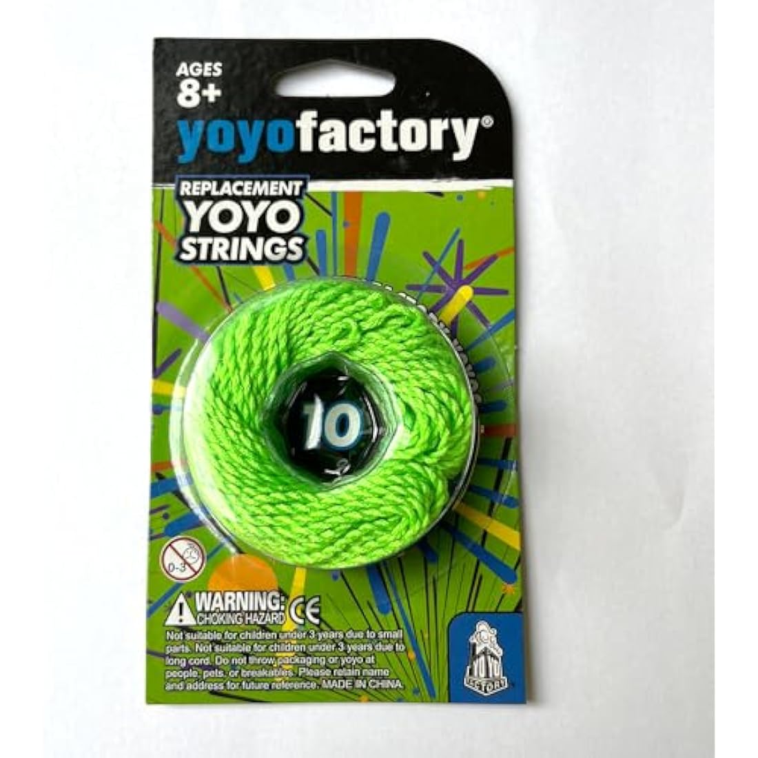 YoYo Factory Yo-Yo String Pack (10 pcs) – Durable Yo Yo Strings for Trick Yoyo & Professional YoYo – Kid-Friendly Replacement Strings for Yoyos - Green