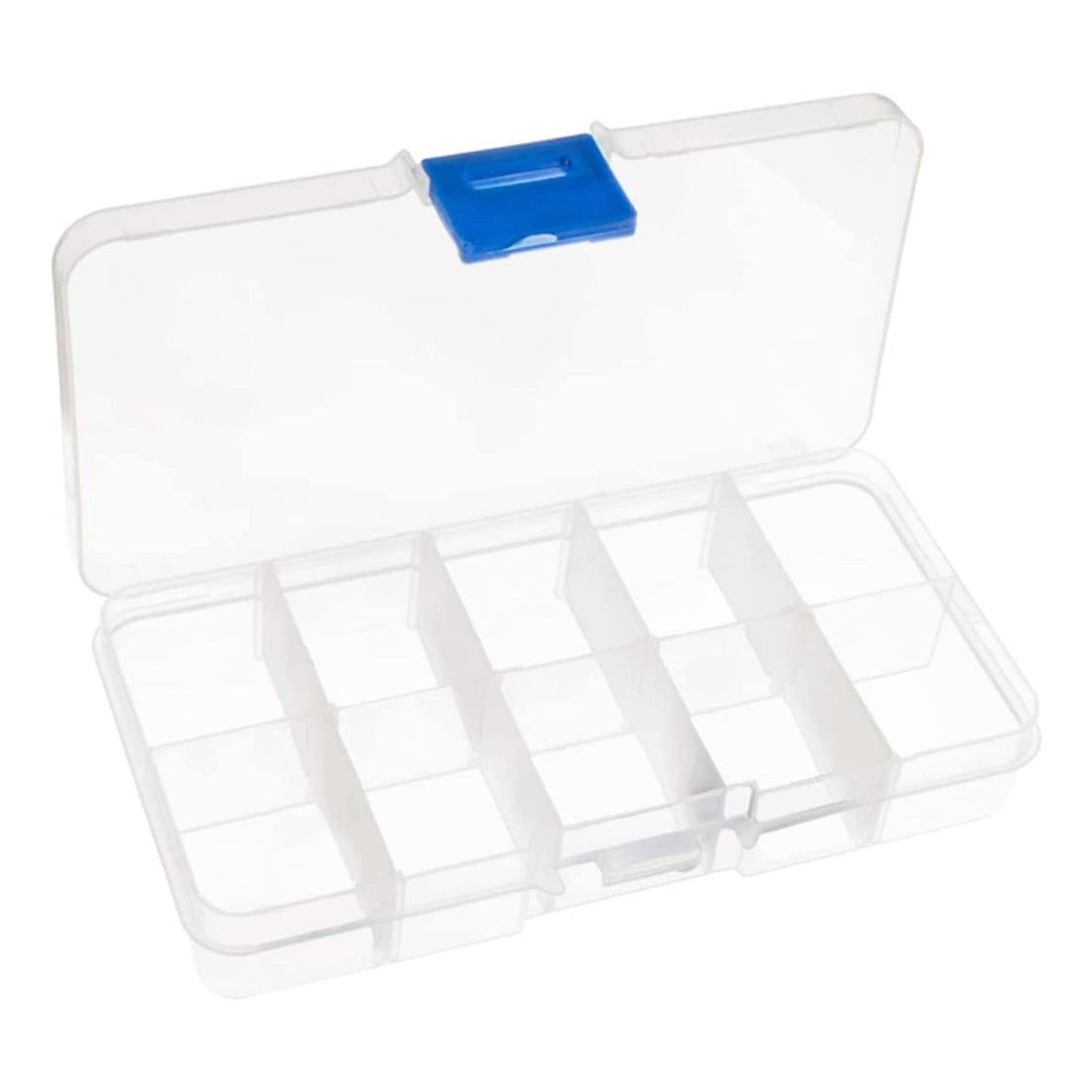10 Compartment Transparent Small Storage Box 7 x 13 x 2.5cm Perfect for Electronic Components Jewellery Arts Crafts Beads Organiser Pack of 5 quantity