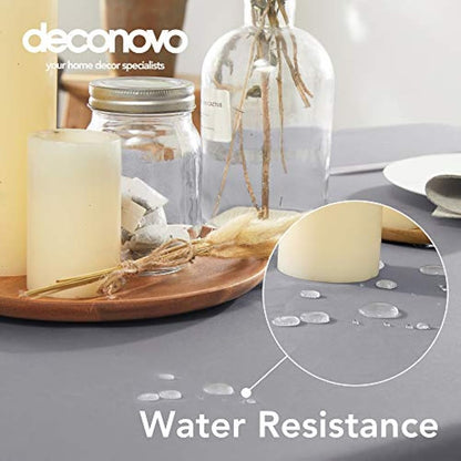 Deconovo Oxford Decorative Table Cloth Rectangle Water Resistant Tablecloth for Home 137x200cm(54x79in) Grey