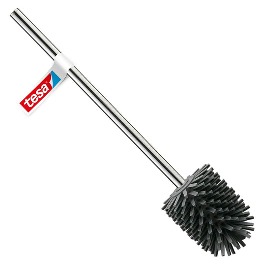tesa 40371 TPE Hygienic Replacement Made Toilet Brush Sets-Chrome-Plated Metal Handle-Dark Grey-37.4 x 7.1 x 7.4 cm, Anthracite