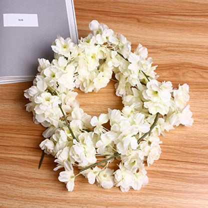 Artificial Silk Cherry Blossom Flowers Hanging Vine Garlands Home Wedding Decorations – White