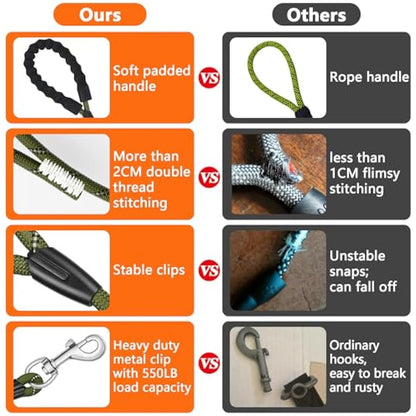 X XBEN Training Leads for Dogs, 3M 5M 10M 15M 20M 25M 30M Strong Rope Long line Dog Lead Leash with Soft Padded Handle and Heavy Duty Hook, Reflective Recall Training Leads for Large Medium Small Dog