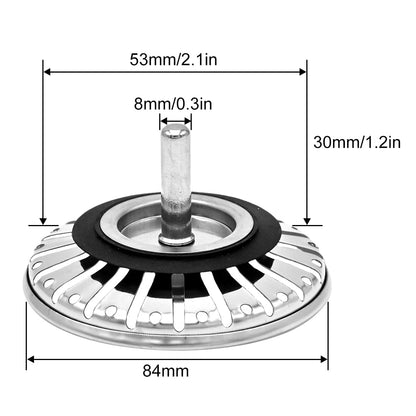 LICQIC Leak Proof Kitchen Sink Strainer Plug, Diameter 84 mm, 1 Pcs