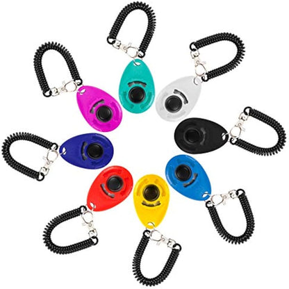 Bestomrogh 8 Pack Dog Training Clicker with Wrist Strap and Big Button Effective Behavioral Training Tool for Dogs Cats Birds Horse and Other Pets(Multi-Color)