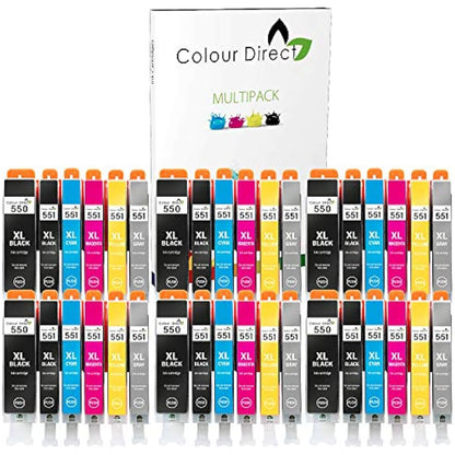 Colour Direct 550 551 Compatible Ink Cartridges for Canon Pixma iP8750 MG6340 MG6350 MG7150 MG7500 MG7550 CLI-551XL/ PGI-550XL - 36 Pack (6 Sets + 6 Grey)