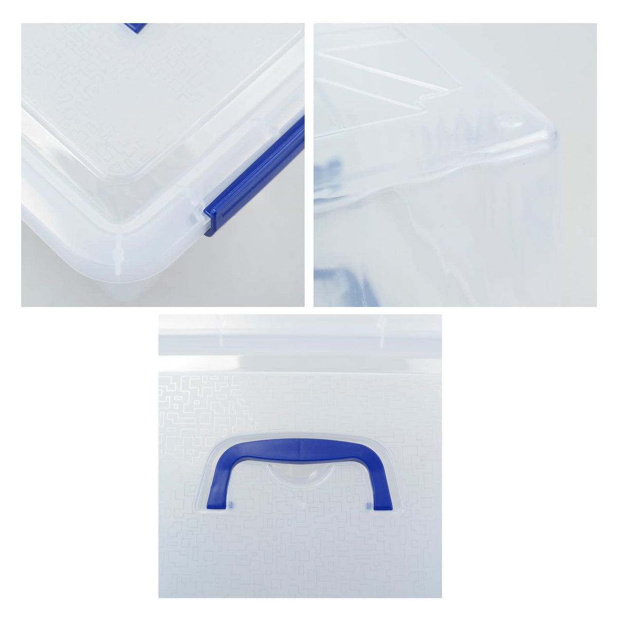 Buyitt Set of 6 Plastic Storage Bins with Lid, 12 Litre Storage Latch Boxes, Clear, f