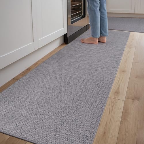 DEXI Kitchen Rug Mat Sets, Rubber Backed Long Floor Mats Non Slip Washable, 2 Pieces Carpet Runner Rugs for Hallway, Dining Room and Entrance,