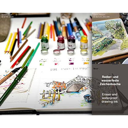 Octopus Write and Draw Ink Set Forest Waterproof Ink for Writing and Drawing, Calligraphy Ink, Drawing Ink for Fountain Pen, 6 x 10 ml