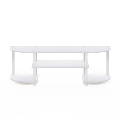 Furinno Wide Entertainment Center, Stand, TV Unit, Engineered Wood, White, 120(W) x 40(H) x 34(D) cm