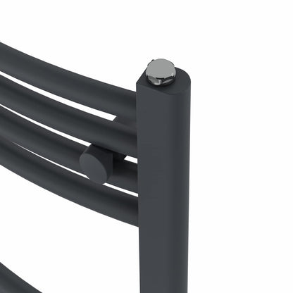 Warmehaus Curved Bathroom Heated Towel Rail Radiator Grey 1400x600mm