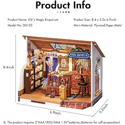 Rolife DIY Miniature House Kits-Kiki's Magic Emporium-Mini Room Decor for Teen Girls Boys Women (DG155)
