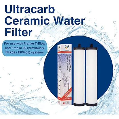 Doulton Ultracarb M15 |2 Pack| Drinking Water Ceramic Candle Filter | Reduces Contaminants | Improves Taste & Odour | Compatible with Franke 02, Triflow, Filterflow 1st & 2nd Gen Plastic Housing