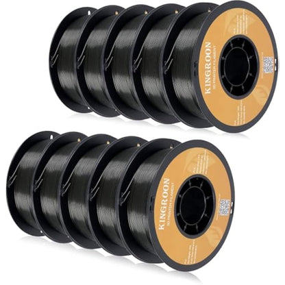 Kingroon PLA Filament 1.75 mm is for the 3D Printer, Filament 3D Printing Materials 10KG 3D Filament Dimensional Accuracy +/- 0.03 mm 3D Printer Filament PLA with Spool Wound Neatly Black pla filament