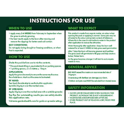 Westland 20400352 SafeLawn Child and Pet Friendly Natural Lawn Feed 80 m2, Green, 2.8 kg