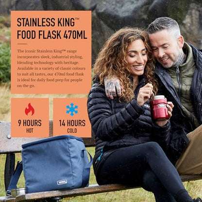 Thermos Stainless King Food Flask, 470ml Capacity - Sleek Multi- Purpose Flask for Daily Food Prep - Durable Stainless Steel with Classic Copper