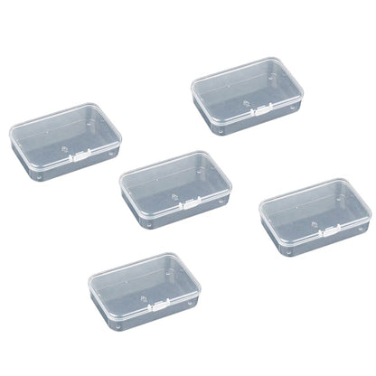 WYAN 5 Pack Square Clear Plastic Storage Containers Box with lids(8.8x6cm)