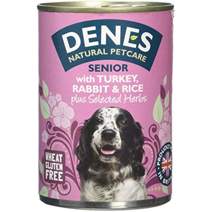 Denes Complete Senior Wet Dog Food Turkey Rabbit and Rice, 12 x 400 g