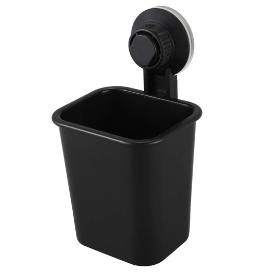 Giilayky 1 PC Suction Cup Toothbrush Cup Holder Rack Plastic Holder Toothpaste Storage Box for Kitchen Bathroom Toilet Black