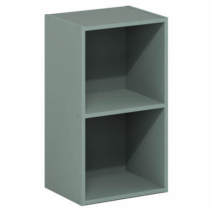 Furinno PASIR Book Shelf, 2-Tier Modern Bookshelf, Open Shelves Bookcase 22.9(D) x 30.5(W) x 53.3(H) cm, for Living Room, Bedroom, Home Office