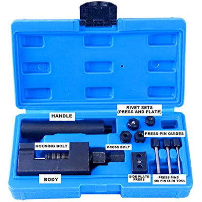 FreeTec Professional riveting and cutting tools for motorcycle control chains and chains