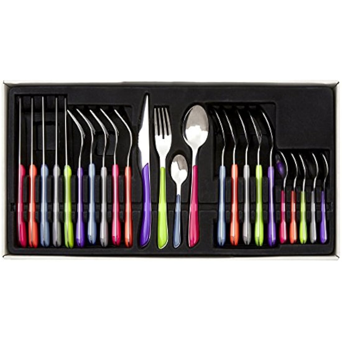Premier Housewares Cutlery Sets Multi-Colour 24-Piece Knife and Fork Set Stainless Steel Cutlery Set Kitchen Cutlery Sets Cuterley Sets 50 x 27 x 4
