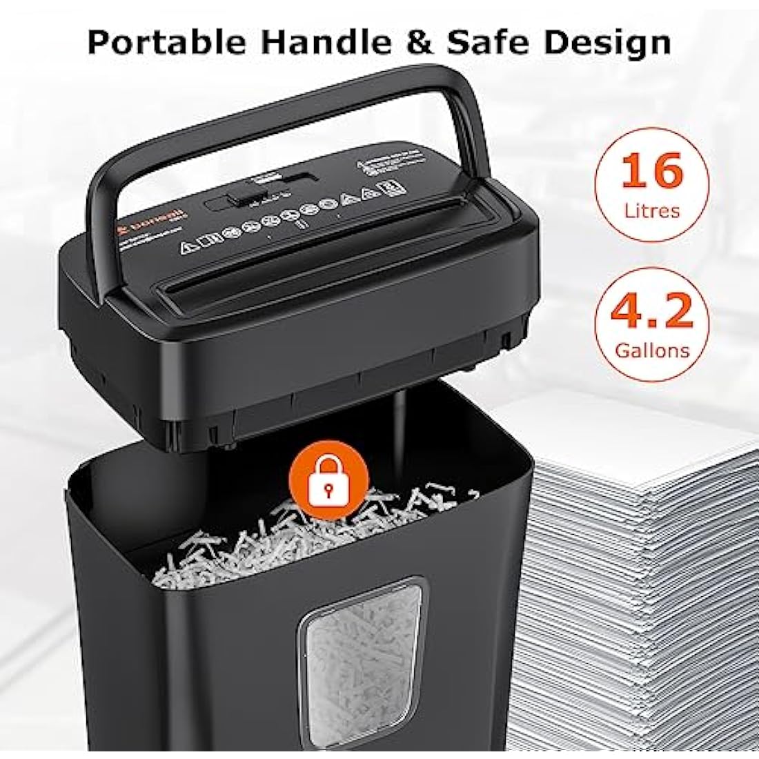 Bonsaii 8-Sheet Cross-Cut Paper Shredder for Home Office, P-4 Security, Shreds Credit Cards, Staples, Paper Clips, Overheat Protection, Easy Jam Clearance, 16L Bin (C261-C NEW)