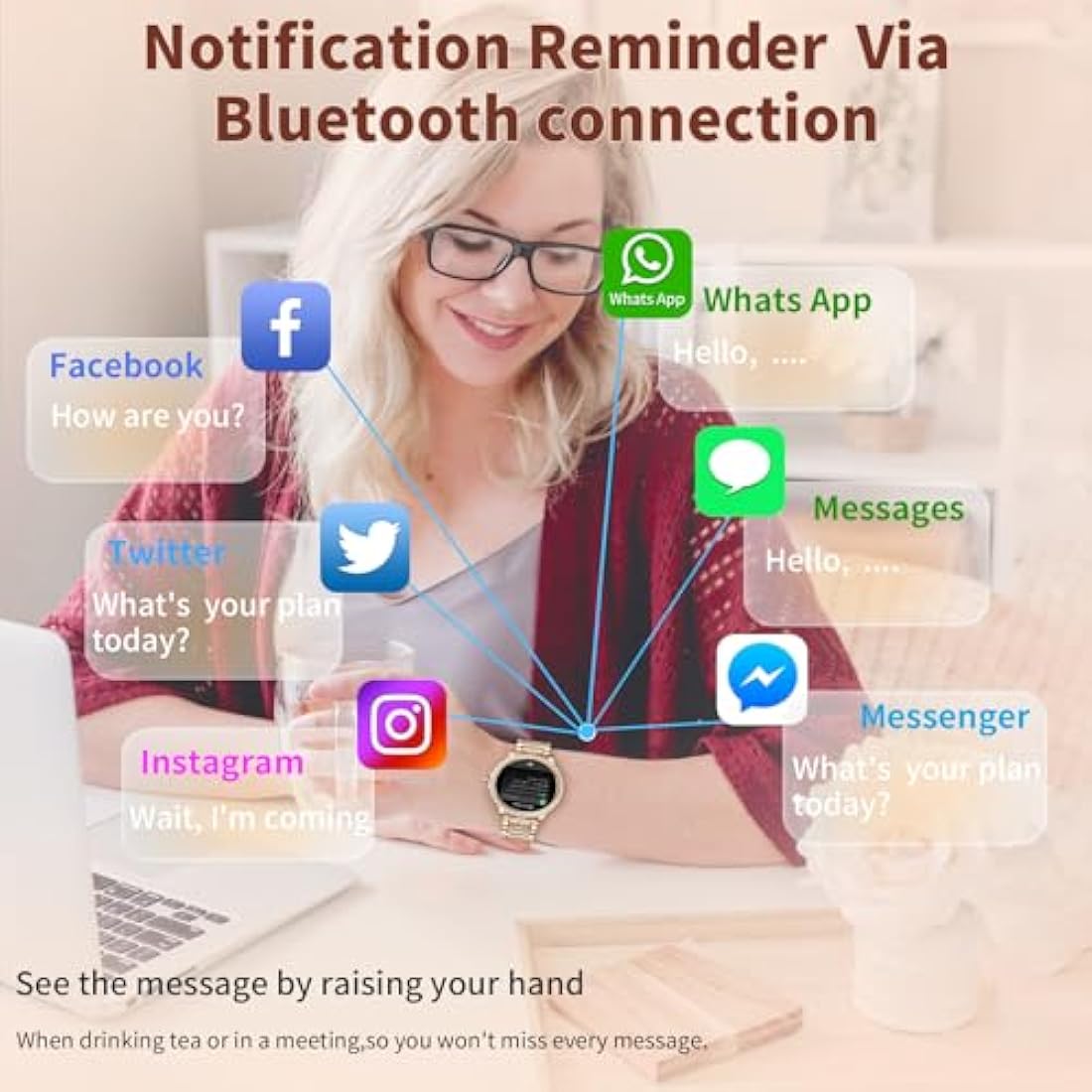 Smart Watches for Women Diamonds (Answer/Make Call),1.32''Touchscreen,Android Smart Watch with Heart Rate/Sleep Monitor,Smart Watch for Women Compatible with AI Voice,3 Bling Straps