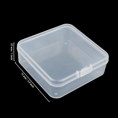 LJY Clear Square Plastic Boxes with Lids, 23 Pack, 3 x 3 x 1 in