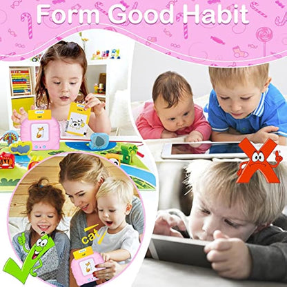 Talking Flash Cards Early Educational Toys for 3 4 5 6 Year Old Baby Boys Girls, Preschool Learning Reading Machine with 224 Words, Montessori Interactive Gift for Kids Toddlers